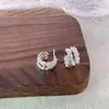 Corea del Sur Hebilla de Oreja Retorcida de Plata Esterlina Pendientes de Círculo Lujo Ligero Diseño de Nicho Pendientes de Círculo Elegantes Nuevos Explosivos 2025
