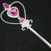 Corona Mágica de Princesa Elsa de Frozen Varita Mágica de Plástico Varita Mágica de Corazón Varita de Hada