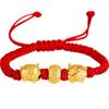 Pulsera Roja de Hilo del Año Zodiacal 2027 para Mujeres, Regalo del Año del Cerdo, Cuentas Doradas de la Fortuna del Zodiaco del Cerdo, Pulsera de Ágata al por Mayor para Hombres y Parejas