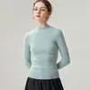 Suéter de punto 100% cachemir puro de cuello semi-alto, corte ajustado, para mujer, capa base de otoño e invierno para commuting, jersey de manga larga