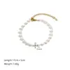 Joias Transfronteiriças Pulseira de Pérola Imitação Corrente de Contas Moda Luxo Leve Corrente de Contas Acessórios de Aço Inoxidável Conjunto de Joias Versátil Atacado