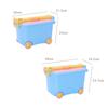 Caja de almacenamiento Sun Xiaomei de plástico con dibujos animados para juguetes de empuje manual, resistente a caídas, con polea y tapa, para guardar ropa infantil.