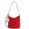 Bolsa de Hombro Pequeña de Gamuza Simple Estilo Retro Coreano de Otoño, tipo Bollo para Debajo del Brazo, para Viajes Diarios, de Piel de Ciervo y Terciopelo, para Llevar en la Mano o Cruzada
