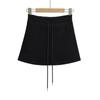 Falda deportiva de color sólido con cordón para chica sexy estilo americano para mujer, verano 2024, nueva falda de cintura alta que combina con todo, línea A