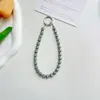 Cadena de Cristal con Cuentas Hecha a Mano para Teléfono Móvil de Celebridad de Internet para Mujeres, Llavero Exquisito y de Alta Gama Junta de Llavero Cadena Corta para Colgar el Teléfono Móvil en la Muñeca