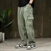 Calças de Trabalho Vintage para Homens, Calças Retas Largas e Soltas, Estilo Americano High Street, Primavera e Verão, Calças Longas Esportivas Casuais de Liocel, Tendência