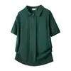 Camisa Polo de Malha de Alta Qualidade para Homens, Verão Seda Gelada Listrada Luxuosa Casual de Negócios Camiseta, Top de Manga Curta