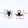 Arañas Negras de Plástico Mini Halloween Juguetes de Broma Arañas de Cristal Realistas Accesorios de Decoración para Eventos