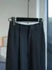 ¡El corte del pantalón es realmente bueno! Son tanto fluidos como elegantes~ Pantalones de traje rectos de pierna ancha de cintura alta para mujer para primavera