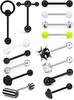 Aço inoxidável Língua Stud 15 Peça Set Amazon Hot Selling Straight Rod Misto 4 Cores Opcional Língua Anel Piercing Jóias