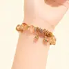 Pulsera para Mejor Amiga con Cuentas de Ágata Roja Citrina Nuevo Estilo Chino Perla de Agua Dulce Mariposa Bolsa de la Suerte Pulsera de Cristal Amarillo
