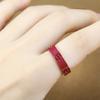 Anillo de cinabrio natural de contenido medio para mujer, anillo de dedo con seis palabras verdaderas del Año de la Fortuna de Nicho para hombre, anillo de cola para amantes.