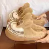 Pantuflas de algodón estilo Lolita con orejas de conejo, nueva colección otoño/invierno, con diseño de lazo y encaje, suelas gruesas, antideslizantes y cálidas para usar en interiores