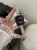 Correa de Reloj de Encaje Doble Fila de Perlas Cobre Puro Circonita Adecuada para Apple 10 11 Huawei 11 Fit4 Gt6 Xiaomi Pulsera