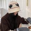 24ss otoño e invierno nuevo patrón de paloma jacquard gorro de punto Corea del Sur cálido retro lana sombrero de cubo amantes moda