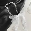 Diadema de Perlas y Cinta Estilo Francés Vintage con un Toque Elegante y Sofisticado, Diadema Integrada para Peinados Trenzados, Accesorio para el Cabello de Pinza de Corona Alta