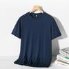 Camiseta de Manga Corta de Seda de Hielo Verano Hielo Fresco Sedosa Ropa de Seda de Morera para Hombre Estilo Coreano Holgada Delgada Camiseta de Manga Media para Hombre