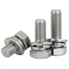 Suministro Directo de Fábrica de Tornillos Combinados Hexagonales Exteriores Acero Inoxidable 304 Arandela Plana de Resorte Hexagonal Combinación Tornillos Combinados M3-M12