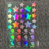 Filme estrela de laser água-viva lettering adesivo instantâneo adesivo colorido laser PET papel de lettering atacado