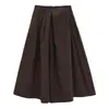 Neihe 2026 Pantalones Falda Básicos Casuales Versátiles de Algodón y Lino de Longitud Media Línea A para Mujer Primavera y Verano Nuevo Estilo 258107