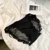 Calcinha de renda floral francesa de cintura baixa para meninas, corte alto, laço sexy, fundo de algodão para mulheres