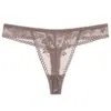 Calcinha de Renda Transparente de Cintura Baixa para Mulheres, Tanga Fio Dental de Renda Sem Costura Sexy, Tanga Feminina Transparente Vazada