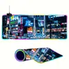 Popular Série Cyberpunk Gaming Mouse Luminoso e Teclado Pad RGB Desk Mat Fábrica Personalizada Atacado