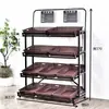 Prateleira de Frutas Rack de Exposição Três Níveis Rack de Legumes Prateleira de Supermercado Rack de Loja de Frutas Frescas Rack de Legumes Supermercado Simples