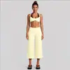 Conjunto de yoga transfronterizo para mujer, conjunto de chaleco deportivo de lunares en bloques de color tipo dos piezas, conjunto de ropa deportiva para correr al aire libre y fitness