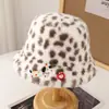 Chapéu de Pescador Feminino Outono e Inverno Novo Estilo Desenho Animado Ragdoll Moda Rosto Exposto Pequeno Chapéu de Bacia Recheado Chapéu Quente à Prova de Frio