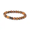 Amazon Explosiones Pulsera de Piedra Ojo de Tigre Pulsera de Piedra Volcánica Moda Joker Transfronterizo Europa y Estados Unidos Venta Caliente Conjunto de Cuero para Hombres