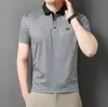 Camisa Polo de Seda Helada para Hombre Camiseta de Manga Corta Lel Casual Delgada TikTok Cuadros Polo sin Marca Ropa de Hombre