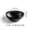 Vajilla de imitación de porcelana A5 negro dorado creativa plato para platos occidentales plato para bistec de melamina plato personalizado para frutas platos fríos postre