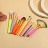 Set de 10 brochas de maquillaje Rainbow color brocha de maquillaje 10 set brocha suelta brocha para sombra de ojos juego completo de herramientas de maquillaje