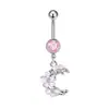 Gabe Moda Transfronteriza Europea y Americana Estilo de Chica Trendy Joyería para Piercing de Ombligo Luna Mariposa
