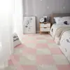 Alfombra de Piso para Dormitorio Estilo Ins Alfombra Patchwork de Cobertura Completa para Habitación de Niña Alfombra de Mesita de Noche Alfombra de Felpa de Área Grande para Sala de Estar