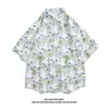 Camisa Floral Retro Vintage Estilo Hong Kong de Manga Corta Diseño Estilo Tailandés Hawaiano Camisa de Marca Atractiva de Moda para Hombres y Mujeres