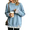 Moletom Amazon feminino com blocos de cor e mangas compridas, série com estoque de longo prazo, best-seller de outono/inverno, estilo casual para casais