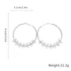 Aretes de Clip para Oreja Redondos con Espiga de Trigo y Circonita Cúbica Plateada Exquisitos de Moda con Temperamento Arete de Lujo Ligero de Alta Gama Sentido de Diseño de Arete Nicho