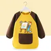 Bata de Pintura Infantil, Delantal de Pintura Artística, Babero para Comer de Bebé, Guardería Cinta Mágica Impermeable Ropa para Usar al Revés