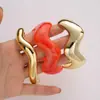 Pulsera de Borde Ancho con Superficie de Espejo de Venta Caliente Transfronteriza Europea y Americana, Pulsera Brillante Exagerada Personalizada, Pulsera de Resina Acrílica