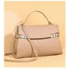 Bolso de Mano Retro de Cuero Granulado Transfronterizo para Mujer, Nuevo Bolso Kelly de Lujo Ligero a la Moda, Bolso de Hombro Cruzado Simple de Nicho
