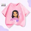 Camiseta de Algodão Infantil de Verão Desenho Animado Aphmau 2026 Transfronteiriça Europeia e Americana Nova de Verão História Estranha Camiseta de Algodão Infantil