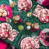 Mm301 Vermelho Natal Papai Noel Feriado Aniversário Louça para 8 Pessoas Conjunto de 4 Peças Prato de Papel Copo de Papel