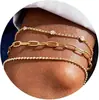 Nuevo Pulsera de Oro de 14K Estilo Ins de Amazon Pulsera de Zirconia Cadena de Perlas Millet Pulsera de Tres Piezas Tendencia Elegante