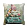 Funda de Almohada Conejo de Pascua Funda de Almohada Floral Huevo de Pascua Cojín Decorativo para Sofá Soporte para Respaldo de Cama Personalización