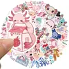 50 Adesivos de Axolote Graffiti Decoração Cartoon Laptop Copo d'água Adesivos DIY à Prova d'água Diário