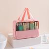 Bolsa de Cosméticos Transparente Patchwork Portátil Personalizada, Impermeable, Gran Capacidad, Bolsa de Almacenamiento para Artículos de Tocador de PVC con Diseño Patchwork