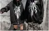 2022 Estilo Oscuro de Moda Marca Estampada Cremallera Abierta Camisa Sudadera para Parejas Otoño Temprano Calle Casual Holgada Talla Grande Chaqueta