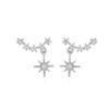 Estilo coreano Venda Quente Elegante Diamante Estrela Brincos Coração da Menina Sorte Seis Pontas Estrela Brincos Bonitos All-match Brincos de Arroz